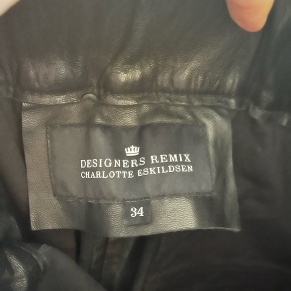 Designers Remix Leather Paperbag Waist Pant - Picture 3 of 4